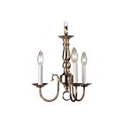 Livex Lighting 5013-01 Williamsburgh 3-lumières 180W Laiton antique Convertible Plafonnier semi encastré ou Lustre