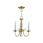 Livex Lighting 5013-02 Williamsburgh 3-lumières 180W Laiton poli Convertible Plafonnier semi encastré ou Lustre