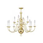 Livex Lighting 5014-02 Williamsburgh 12-lumières 720W Laiton poli Lustre