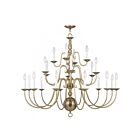Livex Lighting 5015-01 Williamsburgh 22-lumières 880W Laiton antique Lustre