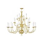 Livex Lighting 5015-02 Williamsburgh 22-lumières 880W Laiton poli Lustre