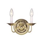 Livex Lighting Williamsburgh 5018-02 120W 2-Lumières Laiton poli Applique Murale