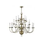 Livex Lighting 5019-01 Williamsburgh 20-lumières 800W Laiton antique Lustre