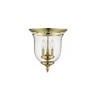 Livex Lighting Legacy 5021-02 3-Lumières 120W Laiton poli Plafonnier Semi Encastré