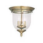 Livex Lighting Legacy 5024-01 3-Lumières 120W Laiton antique Plafonnier Semi Encastré