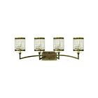 Livex Lighting 50564-64 Grammercy 4-Lights 240W Bronze Palacial peint à la main Luminaire de vanité