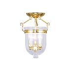 Livex Lighting Jefferson 5061-02 3-Lumières 180W Laiton poli Plafonnier Semi Encastré