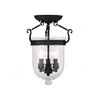 Livex Lighting Jefferson 5061-04 3-Lumières 180W Noir Plafonnier Semi Encastré