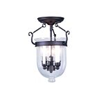 Livex Lighting Jefferson 5061-07 3-Lumières 180W Bronze Plafonnier Semi Encastré