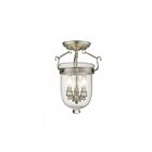 Livex Lighting Jefferson 5061-91 3-Lumières 180W Nickel brossé Plafonnier Semi Encastré