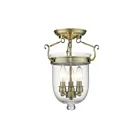 Livex Lighting Jefferson 5081-01 3-Lumières 180W Laiton antique Plafonnier Semi Encastré