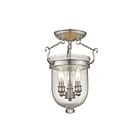 Livex Lighting Jefferson 5081-91 3-Lumières 180W Nickel brossé Plafonnier Semi Encastré