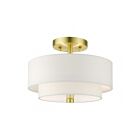 Livex Lighting Meridian 51042-12 2-Lumières 80W Laiton satiné Plafonnier Semi Encastré