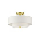 Livex Lighting Meridian 51043-12 2-Lumières 120W Laiton satiné Plafonnier Semi Encastré