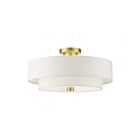 Livex Lighting Meridian 51045-12 4-Lumières 240W Laiton satiné Plafonnier Semi Encastré