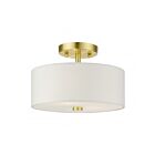 Livex Lighting Meridian 51052-12 2-Lumières 80W Laiton satiné Plafonnier Semi Encastré