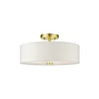 Livex Lighting Meridian 51054-12 3-Lumières 180W Laiton satiné Plafonnier Semi Encastré