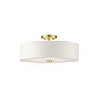 Livex Lighting Meridian 51055-12 4-Lumières 240W Laiton satiné Plafonnier Semi Encastré