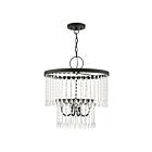 Livex Lighting 51064-04 Elizabeth 4-Lumières 240W Noir avec accents en nickel brossé Suspendu