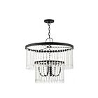Livex Lighting 51065-04 Elizabeth 5-Lumières 300W Noir avec accents en nickel brossé Suspendu