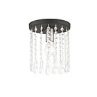 Livex Lighting Elizabeth 51066-04 1-Lumière 60W Noir avec accents de nickel brossé Plafonnier