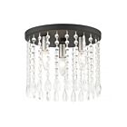 Livex Lighting Elizabeth 51067-04 3-Lumières 180W Noir avec accents de nickel brossé Plafonnier