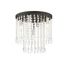 Livex Lighting Elizabeth 51068-04 5-Lumières 300W Noir avec accents de nickel brossé Plafonnier