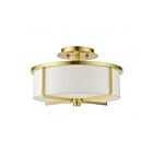 Livex Lighting Wesley 51073-12 2-Lumières 120W Laiton satiné Plafonnier Semi Encastré