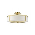 Livex Lighting Wesley 51075-12 4-Lumières 240W Laiton satiné Plafonnier Semi Encastré