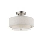 Livex Lighting Meridian 51082-91 2-Lumières 80W Nickel brossé Plafonnier Semi Encastré