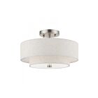 Livex Lighting Meridian 51083-91 2-Lumières 120W Nickel brossé Plafonnier Semi Encastré