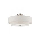 Livex Lighting Meridian 51085-91 4-Lumières 240W Nickel brossé Plafonnier Semi Encastré