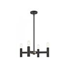 Livex Lighting 51134-04 Copenhagen 4-lumières 240W Noir avec accents en nickel brossé Lustre
