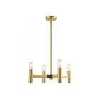 Livex Lighting 51134-12 Copenhagen 4-lumières 240W Laiton satiné avec accent bronze Lustre
