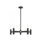 Livex Lighting 51135-04 Copenhagen 5-lumières 300W Noir avec accents en nickel brossé Lustre