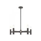 Livex Lighting 51135-76 Copenhagen 5-lumières 300W Gris scandinave avec accents en nickel brossé Lustre