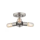 Livex Lighting Copenhagen 51137-91 3-Lumières 180W Nickel brossé avec accents de bronze Plafonnier Semi Encastré