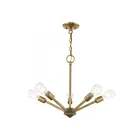 Livex Lighting 51155-01 Prague 5-lumières 500W Laiton antique avec accents de bronze Lustre