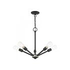 Livex Lighting 51155-04 Prague 5-lumières 500W Noir avec accent en nickel brossé Lustre