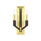 Livex Lighting Beckett 51162-12 120W 2-Lumières Laiton satiné et bronze Applique Murale