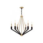 Livex Lighting 51166-12 Beckett 6-lumières 360W Laiton satiné et bronze Lustre