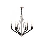 Livex Lighting 51166-91 Beckett 6-lumières 360W Nickel brossé et noir Lustre
