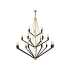 Livex Lighting 51169-12 Beckett 18-lumières 1080W Laiton satiné et bronze Lustre