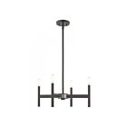 Livex Lighting 51174-07 Copenhagen 4-lumières 240W Bronze avec accents en nickel brossé Lustre