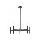 Livex Lighting 51175-07 Copenhagen 5-lumières 300W Bronze avec accents en nickel brossé Lustre
