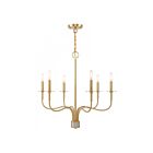 Livex Lighting 51326-12 Lisbon 6-lumières 360W Laiton satiné avec accent en nickel brossé Lustre
