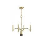 Livex Lighting 51334-12 Wisteria 4-lumières 240W Laiton satiné avec accent bronze Lustre
