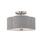 Livex Lighting Kalmar 51362-91 2-Lumières 120W Nickel brossé Plafonnier Semi Encastré