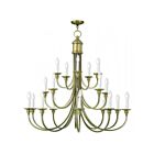 Livex Lighting 5140-01 Cranford 20-lumières 1200W Laiton antique Lustre