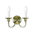 Livex Lighting Cranford 5142-01 120W 2-Lumières Laiton antique Applique Murale